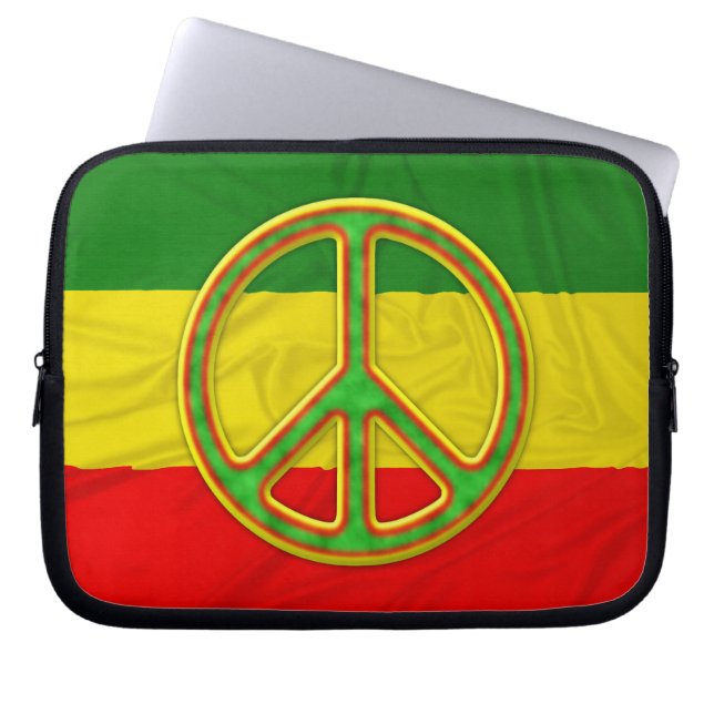 Rasta Peace Symbol Laptop Sleeve (Voorkant)