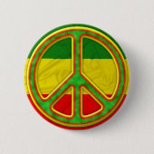 Rasta Peace Symbol Ronde Button 5,7 Cm (Voorkant)