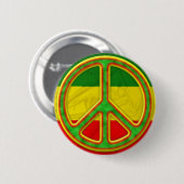 Rasta Peace Symbol Ronde Button 5,7 Cm (Voorkant /achterkant)