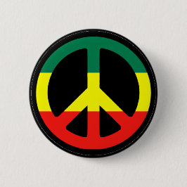 Rasta Peace Symbol Ronde Button 5,7 Cm