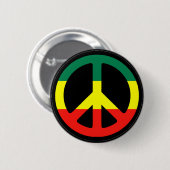 Rasta Peace Symbol Ronde Button 5,7 Cm (Voorkant /achterkant)