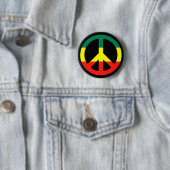 Rasta Peace Symbol Ronde Button 5,7 Cm (In situ)