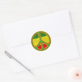 Rasta Peace Symbol Ronde Sticker (Envelop)