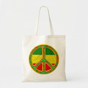 Rasta Peace Symbol Tote Bag