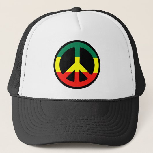Rasta Peace Symbol Trucker Pet (Voorkant)