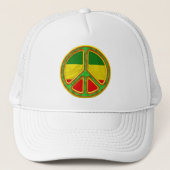 Rasta Peace Symbol Trucker Pet (Voorkant)