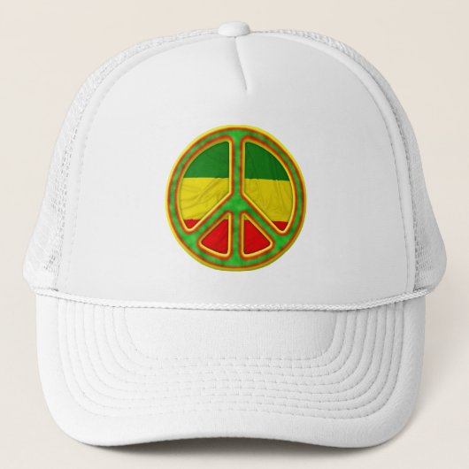 Rasta Peace Symbol Trucker Pet (Voorkant)