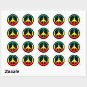 rasta_peace_symbool_l ronde sticker (Vel)