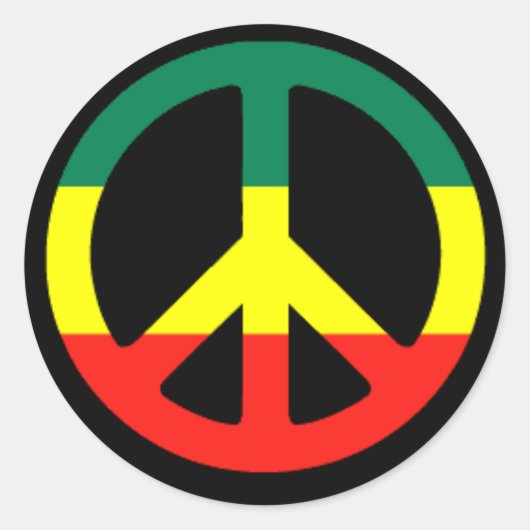 rasta_peace_symbool_l ronde sticker (Voorkant)