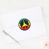 rasta_peace_symbool_l ronde sticker (Envelop)