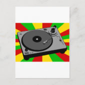 Rasta Platenspeler Briefkaart (Voorkant)