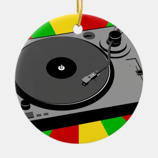 Rasta Platenspeler Keramisch Ornament (Voorkant)