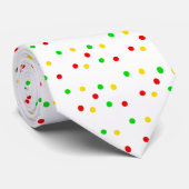 Rasta Polka Dots on White Stropdas (Opgerold)