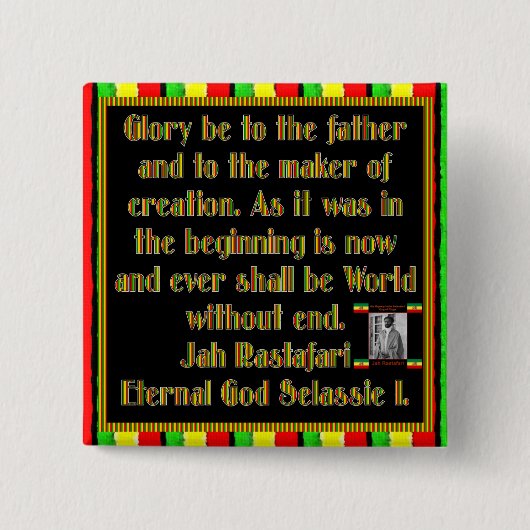 Rasta Prayer Recentelijk voor de rookceremonie Vierkante Button 5,1 Cm (Voorkant)
