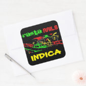 RASTA RAILS INDICA VIERKANTE STICKER (Envelop)