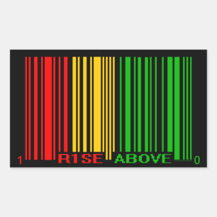 RASTA RECHTHOEKIGE STICKER