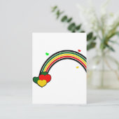 Rasta regenboog en harten briefkaart (Staand voorkant)