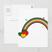 Rasta regenboog en harten briefkaart (Voorkant / Achterkant)