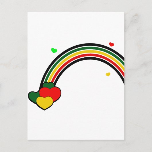 Rasta regenboog en harten briefkaart (Voorkant)