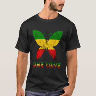Rasta Reggae Butterfly Hippie Insects Bug One Love T-shirt