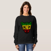 Rasta Reggae Ceetah Jamaicaanse Pride Rastafarian Trui (Voorkant volledig)