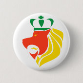Rasta Reggae Crowned Lion Button (Voorkant)