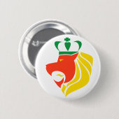 Rasta Reggae Crowned Lion Button (Voorkant /achterkant)
