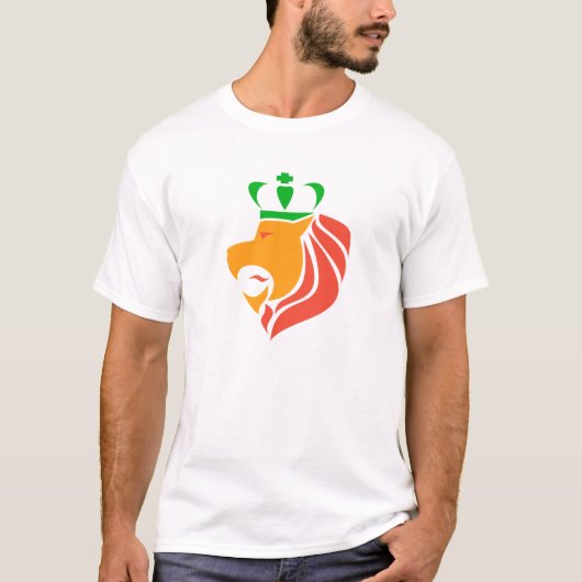 Rasta Reggae Crowned Lion T-shirt (Voorkant)