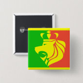Rasta Reggae Flag en Lion Vierkante Button 5,1 Cm (Voorkant /achterkant)