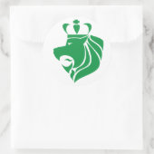 Rasta Reggae gekroonde leeuw groen Ronde Sticker (Tas)