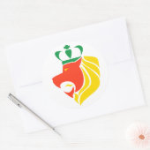 Rasta Reggae gekroonde leeuw Ronde Sticker (Envelop)