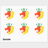 Rasta Reggae gekroonde leeuw Ronde Sticker (Vel)