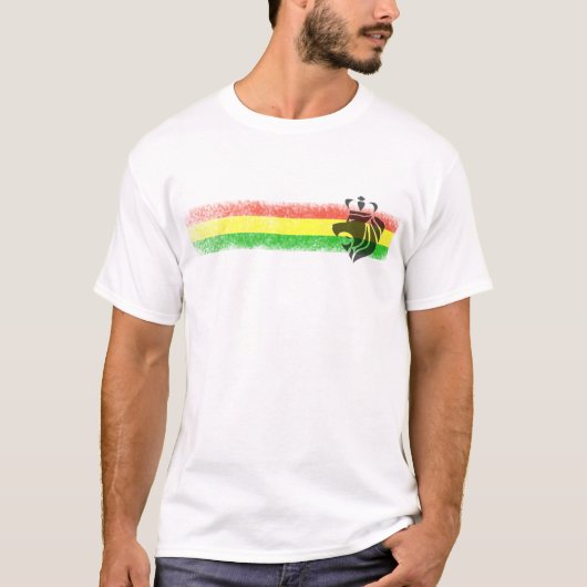 Rasta Reggae gekroonde leeuw T-shirt (Voorkant)