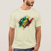 rasta reggae hartvlag t-shirt (Voorkant)