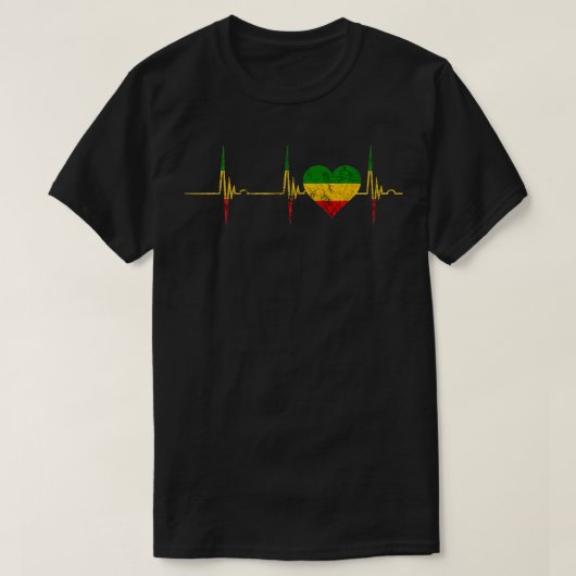Rasta Reggae Heartbeat EKG Pulse Reggae Music Jama T-shirt (Design voorkant)
