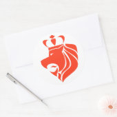 Rasta Reggae kroonde leeuw rood Ronde Sticker (Envelop)