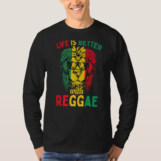 Rasta Reggae Leeuw Zonnebril Rastafarian Reggae T-shirt (Voorkant)