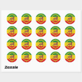 Rasta Reggae Lion Ethiopian Standard Lion of Judah Ronde Sticker (Vel)
