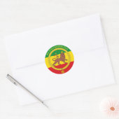 Rasta Reggae Lion Ethiopian Standard Lion of Judah Ronde Sticker (Envelop)