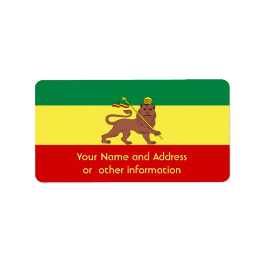 Rasta Reggae Lion Judah Etiket (Voorkant)