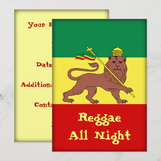 Rasta Reggae Lion Judah Kaart (Voorkant / Achterkant)