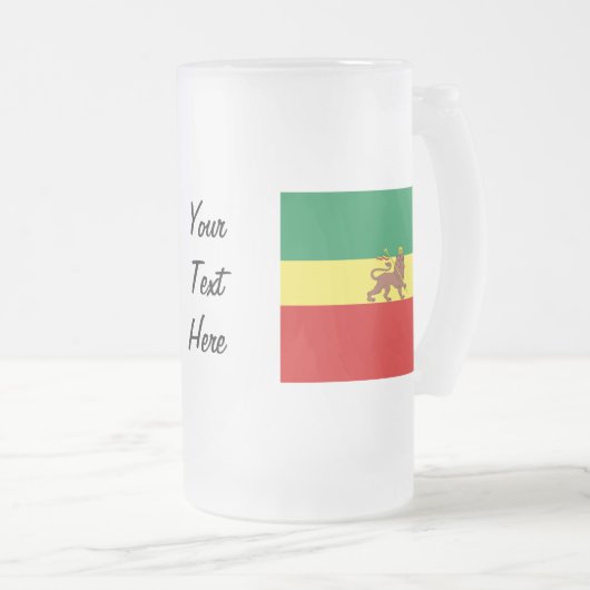 Rasta Reggae Lion Judah Matglas Bierpul (Voorkant rechts)