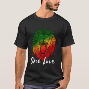 Rasta Reggae Lion Judah One Love Rastafarian Li T-shirt