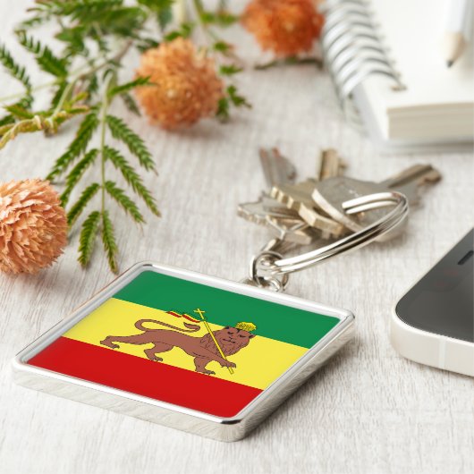 Rasta Reggae Lion Judah Sleutelhanger (Zijkant)