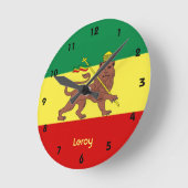 Rasta Reggae Lion Judah Wall Clock Ronde Klok (Hoek)