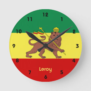 Rasta Reggae Lion Judah Wall Clock Ronde Klok