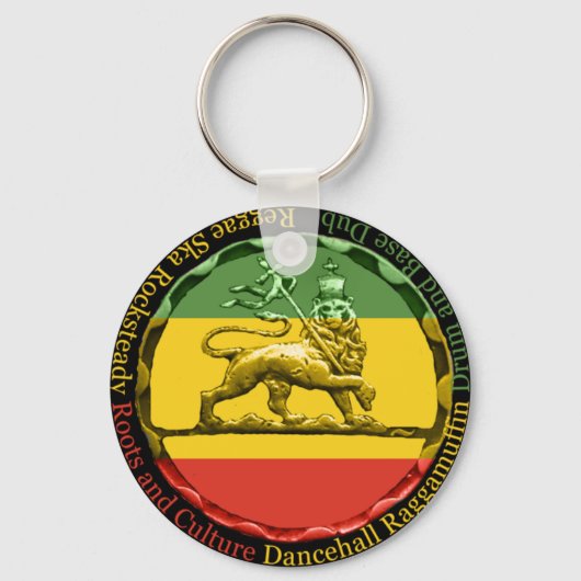 Rasta Reggae Lion Keyring Sleutelhanger (Voorkant)