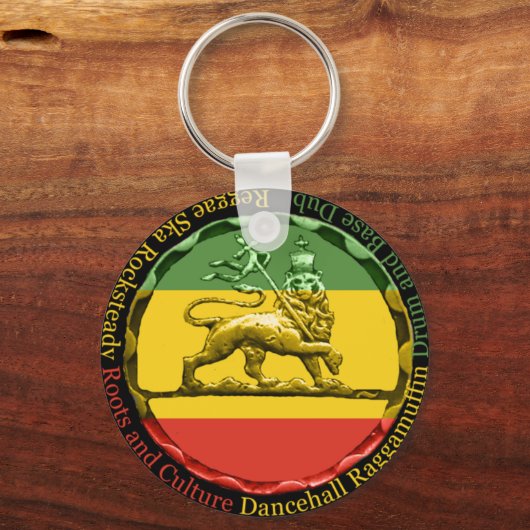 Rasta Reggae Lion Keyring Sleutelhanger (Voorkant)