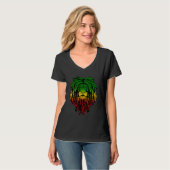 Rasta Reggae Lion Of Judah Jamaican Roots Rastafar T-shirt (Voorkant volledig)