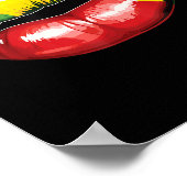 Rasta Reggae Lips Muziek Rasta Rastafari Roots Jam Poster (Hoek)